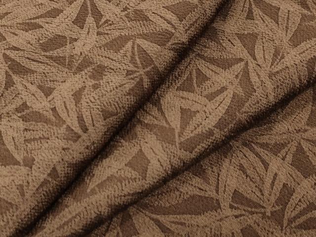 平和屋着物▼上質な小紋　草木文　鬼しぼ縮緬　正絹　逸品　CABB0004gh