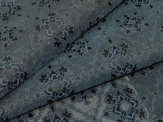 Summer Wear - 平和屋着物＊夏物　お召　風通織　花菱文　正絹　逸品　AAAZ8536jd