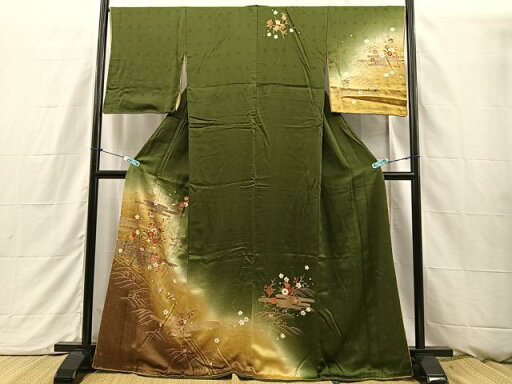 平和屋着物■訪問着 駒刺繍 立波エ霞花文 暈し染め 金彩 やまと誂製 正絹 逸品 BAAQ3436sa 平和屋着物■訪問着 駒刺繍 立波エ霞花文 暈し染め 金彩 やまと誂製 正絹 逸品 BAAQ3436sa