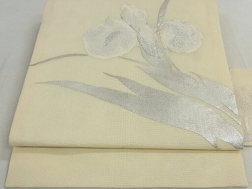 平和屋着物■夏物 九寸名古屋帯 花菖蒲 ハナショウブ 銀糸 逸品 DAAE7760ea 平和屋着物■夏物 九寸名古屋帯 花菖蒲 ハナショウブ 銀糸 逸品 DAAE7760ea