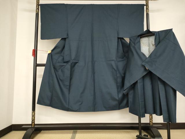 平和屋着物■男性 紬 アンサンブル 100亀甲 正絹 逸品 AAAO2717ja