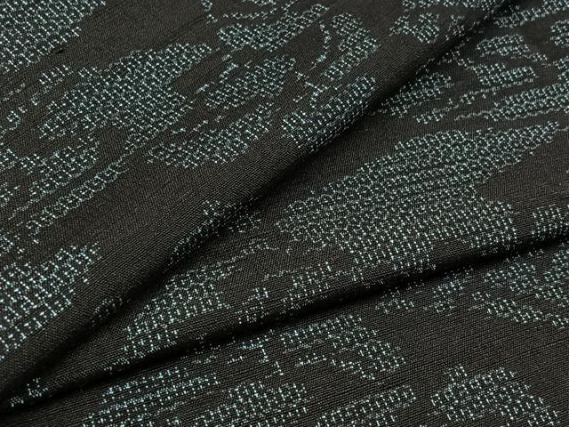Uramono - 平和屋着物▽結城紬　単衣　100亀甲　風景花文　正絹　逸品　AABA9583jh