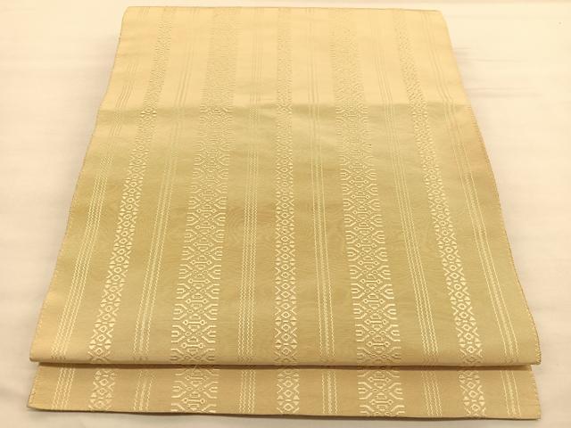 平和屋着物＊夏物　博多帯　八寸名古屋帯　献上　卵色　BAAU1771hv(4)