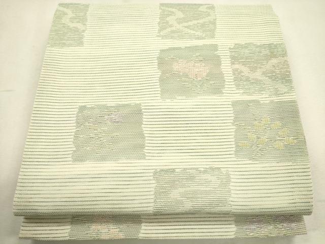 平和屋着物＊夏物　六通柄　京袋帯　色紙草花文　CAAT3741eg