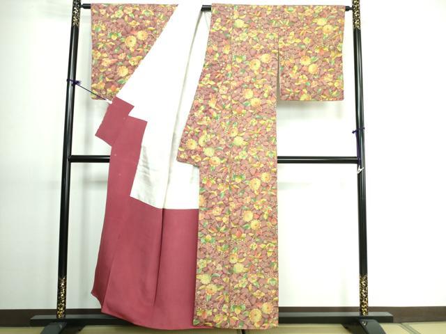 平和屋着物■上質な小紋　花唐草文　桐　正絹　逸品　DAAU1893xg