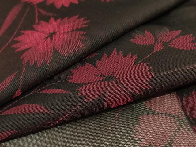 平和屋着物＊夏物 小紋 紗 草花文 黒地 正絹 逸品 未使用 AAAZ8545jd