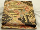 平和屋着物◎佐賀錦 六通柄袋帯 献上花蝶文 金糸 正絹 逸品 AAAO6130ou(4)