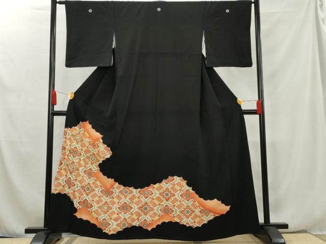 平和屋着物■豪華黒留袖 花菱文 正絹 逸品 AAAX5729cs