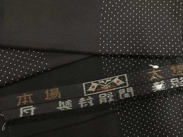 平和屋着物●本場大島紬　泥染め　カタス　総絣　間道　関絹謹製　反端付き　正絹　逸品　AABG8520ph