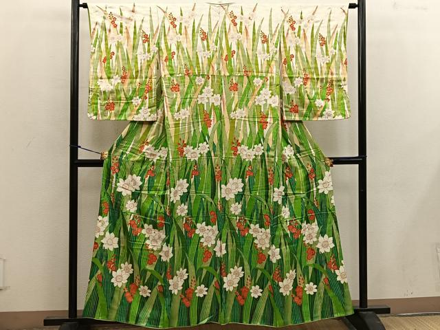 Rakuten - 平和屋着物■訪問着　草花文　金彩　正絹　逸品　BAAW6983mz