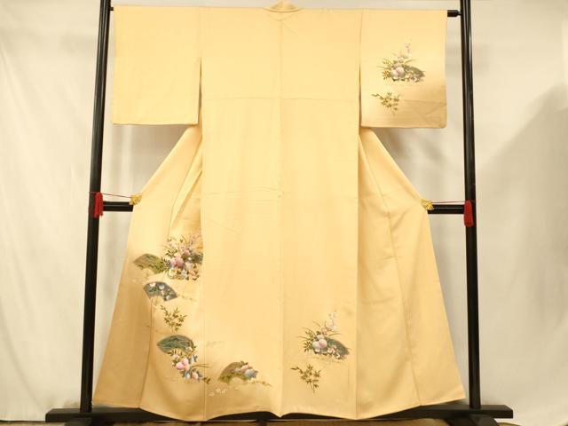 平和屋着物■訪問着　花車扇子文　暈し染め　金彩　正絹　逸品　AABF8455fw