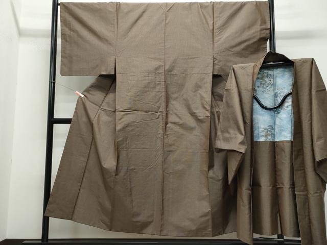 平和屋着物●男性　本場大島紬　アンサンブル　亀甲柄　正絹　逸品　CAAT6894vf