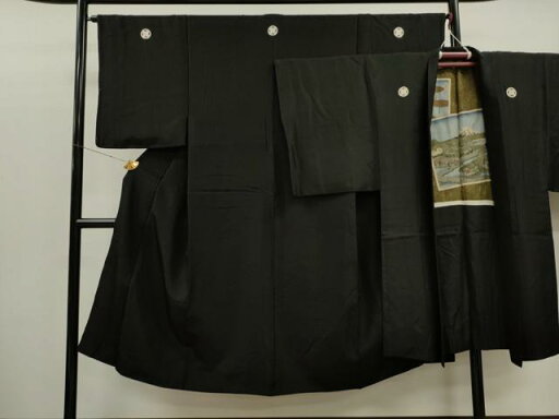 平和屋着物●男性 黒紋付 羽織セット 羽裏:人物風景文 正絹 逸品 CAAT9293dy 平和屋着物●男性 黒紋付 羽織セット 羽裏:人物風景文 正絹 逸品 CAAT9293dy