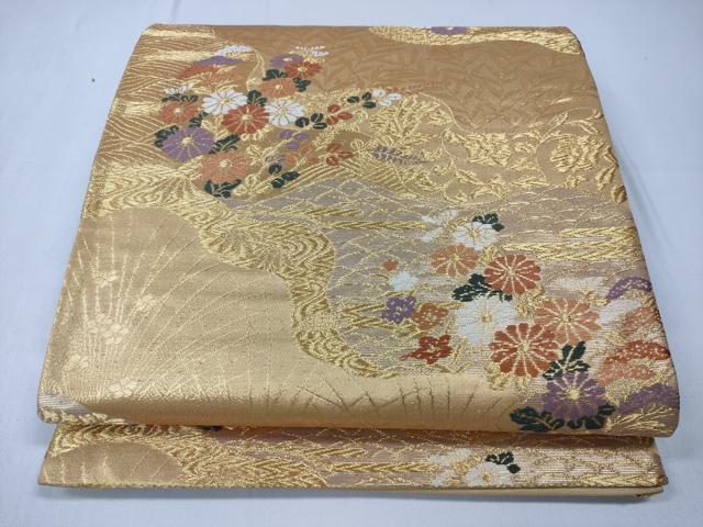 乐天商城 - 平和屋着物◎六通柄袋帯　道長松花文　金糸　正絹　逸品　CABD1707ha