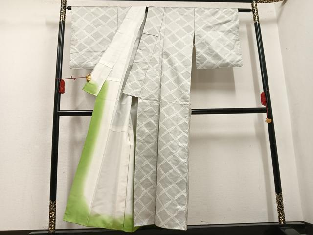 平和屋の平和屋着物●上質な紬　100亀甲　菱文　正絹　逸品　AABK8237ph｜アングル3