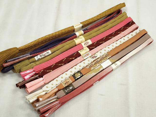 平和屋着物●和装小物　帯締め10本セット　高麗組　唐組　笹浪組　礼装用　金糸　逸品　未使用　CABJ3992qe