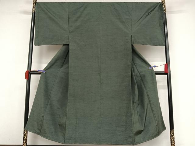 平和屋着物●男性　紬　色無地　錆鉄納戸色　正絹　逸品　未使用　AAAW4287np