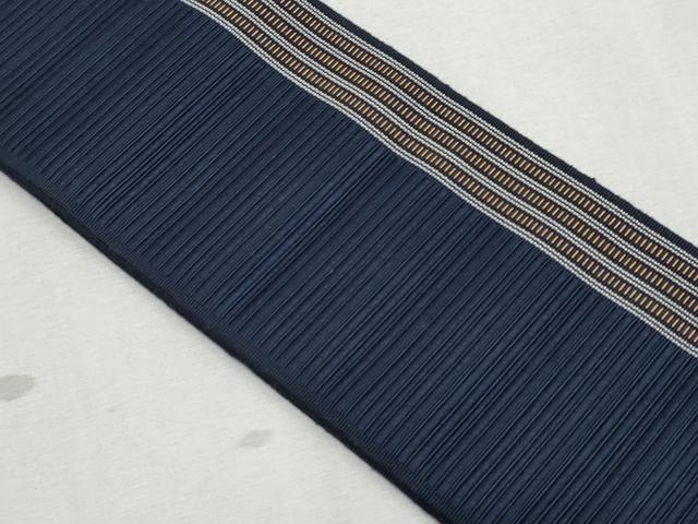 平和屋着物◎男性　本場筑前博多織　角帯　縞　正絹　逸品　CAAZ4741fb