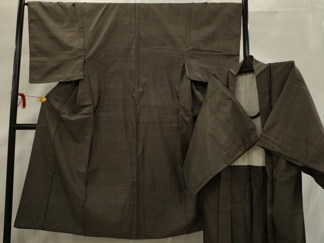 平和屋着物■男性　本場大島紬　アンサンブル　横段文　正絹　逸品　AAAS0314sx