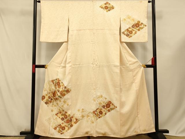 乐天商城 - 平和屋着物■訪問着　駒刺繍　草花菱文　暈し染め　金彩　正絹　逸品　AABF3206fw