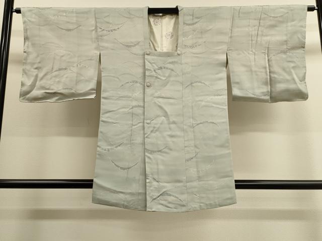 平和屋着物■道行コート 地紋起こし 雪芝花文 正絹 逸品 CAAK3765dy