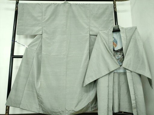 平和屋着物●男性 紬 アンサンブル 長羽織 色無地 灰色 正絹 逸品 DAAS3950ps 平和屋着物●男性 紬 アンサンブル 長羽織 色無地 灰色 正絹 逸品 DAAS3950ps