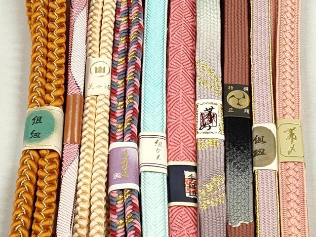 平和屋の平和屋着物●和装小物　帯締め10本セット　高麗組　唐組　大和組　角八つ組　ラメ糸　金糸　逸品　未使用　CABJ4000qe｜アングル2