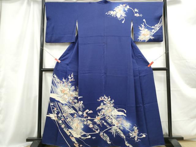 平和屋着物■訪問着　扇面花車文　暈し染め　金銀彩　正絹　逸品　DABC0926qa