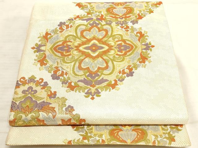 Rakuten - 平和屋着物◎佐賀錦　六通柄袋帯　正倉院花文　金糸　正絹　逸品　AAAN1152ru