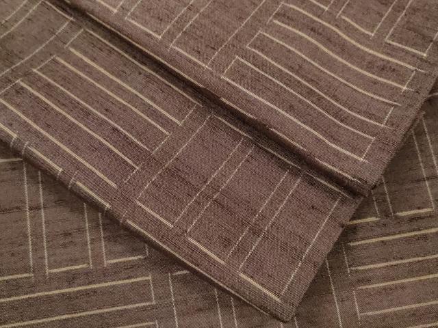 平和屋着物▽上質な紬 単衣 幾何学文様 正絹 逸品 CAAV9487ze