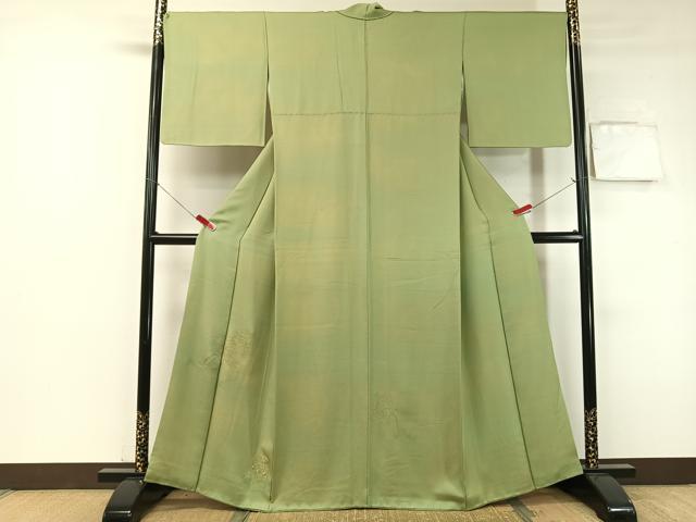 着物 中国スワトウ刺繍 訪問着 グリーン 緑系 証明あり 訪問着[グリーン×スワトウ刺繡]｜着物レンタルあき (来店着付け無料