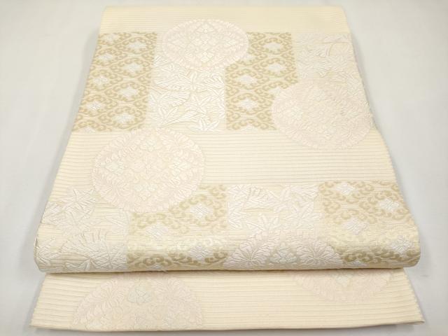 平和屋着物■極上　夏物　六通柄袋帯　唐織　横段花菱文　金糸　逸品　CYAA3735s5