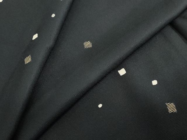 平和屋着物●上質な小紋　箔散らし文　黒地　金彩　正絹　逸品　DABD9792ud