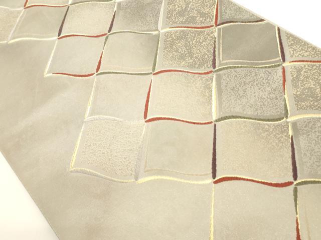 平和屋着物◎六通柄袋帯　瓦文　金糸　引箔　正絹　逸品　AAAN1122ru