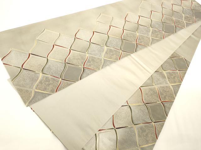 平和屋着物◎六通柄袋帯　瓦文　金糸　引箔　正絹　逸品　AAAN1122ru