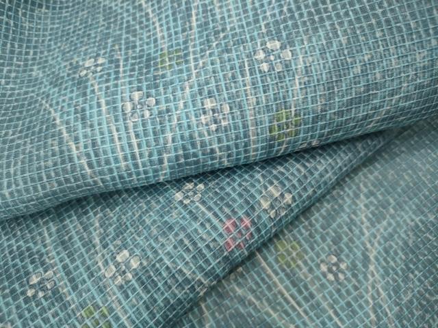 平和屋着物∴夏物 浴衣・小紋兼用 綿紅梅 草花文 綿 逸品 CAAW2965ut