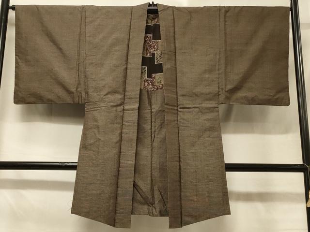 Other - 平和屋着物＃男性　本場大島紬　長羽織　80亀甲　総詰め　正絹　逸品　CABD7742in