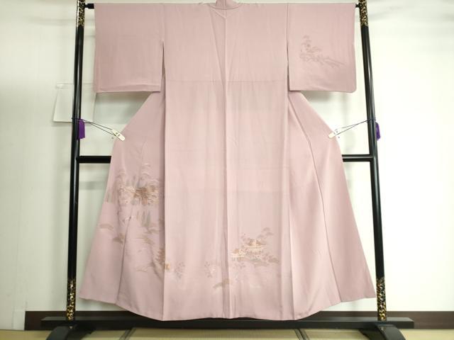 平和屋着物●中国三大刺繍　スワトウ刺繍　汕頭刺繍　総刺繍　訪問着　風景文　正絹　逸品　DAAK4144ic