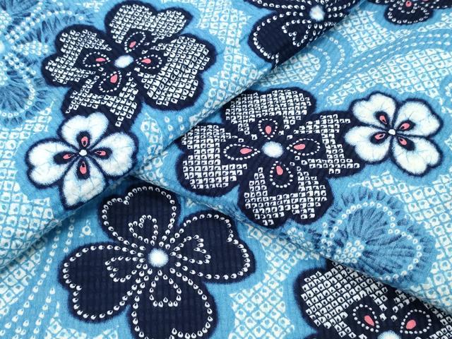 平和屋着物∴夏物　浴衣　花唐草文　綿　逸品　CABD2588ng