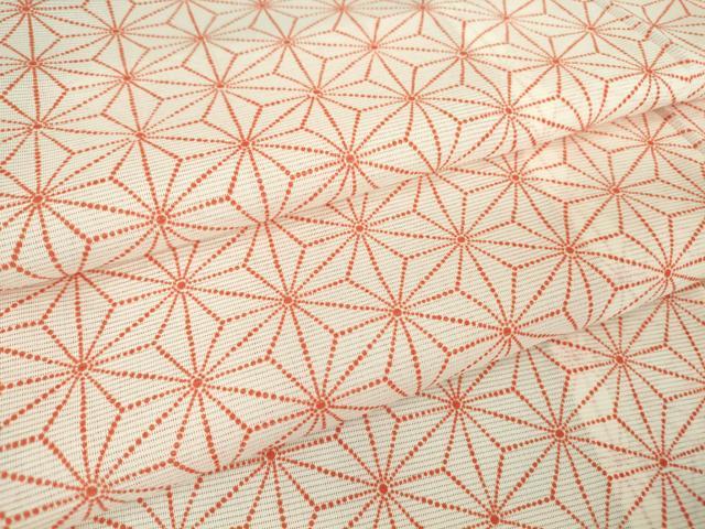 平和屋着物＊夏物 小紋 絽 麻の葉文 洗える着物 DAAV5109az