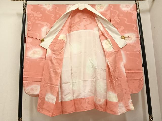 平和屋の平和屋着物●振袖用長襦袢　無双仕立て　桜　暈し染め　広衿仕立て　正絹　逸品　AABE8137ph｜アングル2