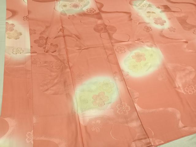 平和屋の平和屋着物●振袖用長襦袢　無双仕立て　桜　暈し染め　広衿仕立て　正絹　逸品　AABE8137ph｜アングル3