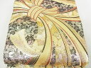 平和屋着物■佐賀錦 両面六通柄袋帯 束ね熨斗花蝶文 金糸 逸品 DAAF3001sf