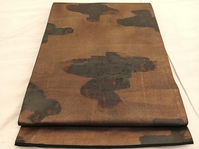 平和屋着物◎全通柄　本袋帯　エ霞文　金糸　引箔　正絹　逸品　BAAV5638hv