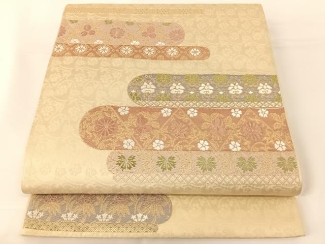 平和屋着物◎六通柄袋帯　花唐草文　金糸　正絹　逸品　AAAM8471wt