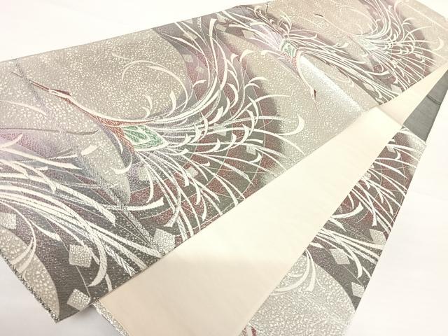 平和屋着物◎六通柄袋帯　唐織　飛鶴文　銀糸　正絹　逸品　AABA1977yx 3