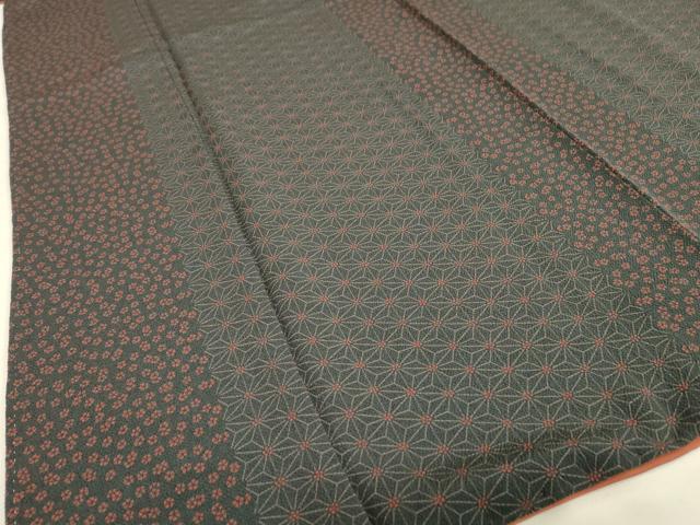 平和屋着物■上質な小紋 麻の葉間道 鬼しぼ縮緬 正絹 逸品 DAAJ6738fe