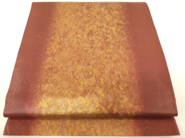 平和屋着物◎六通柄袋帯　箔あそび　霞文　金彩　正絹　逸品　DAAJ7840fc