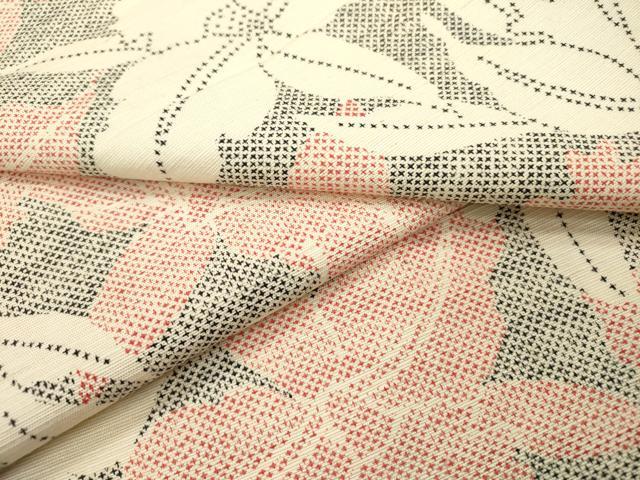 Rakuten - 平和屋着物▽上質な紬　単衣　草花　正絹　逸品　DABD5893fe