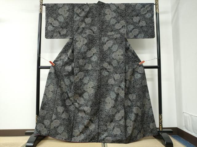 平和屋着物●本場大島紬　7マルキ　牡丹　正絹　逸品　未使用　CAAU2170yc